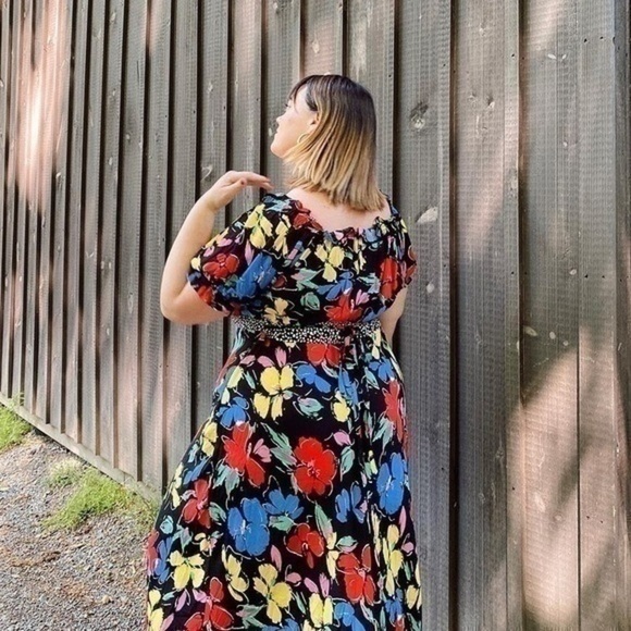 RIXO x Target Black Floral Off Shoulder Maxi Dress - Picture 3 of 13